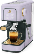 B Slim Espresso Maker by Drew Barrymoree with 20-Bar Pressure Touch-Activated Display and Steam Wand for Latte &amp Cappuccino (Lavender)