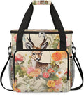 Floral Pattern Elk Coffee Maker Carrying Bag for Keurig K-Mini or K-Mini Plus Storage Portable Coffee Maker Travel Bag