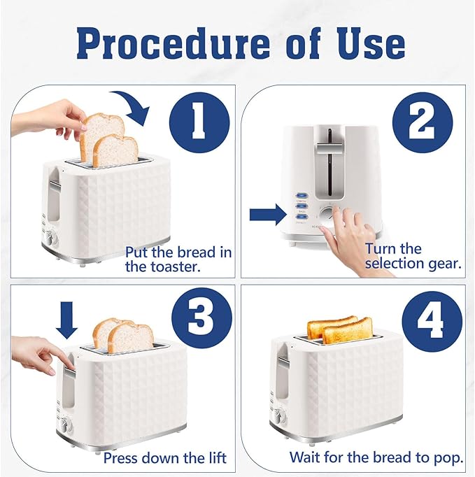 Toaster 2 Slices Toasters Wide Slot Bread Toaster with Cancel Bagel Defrost Function Bagel Toasters with Removable Tray &amp 6 Temperature Settings Beige