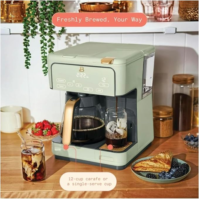Multi-Brew Coffee Maker 12-cup carafe or a single-serve cup (green)