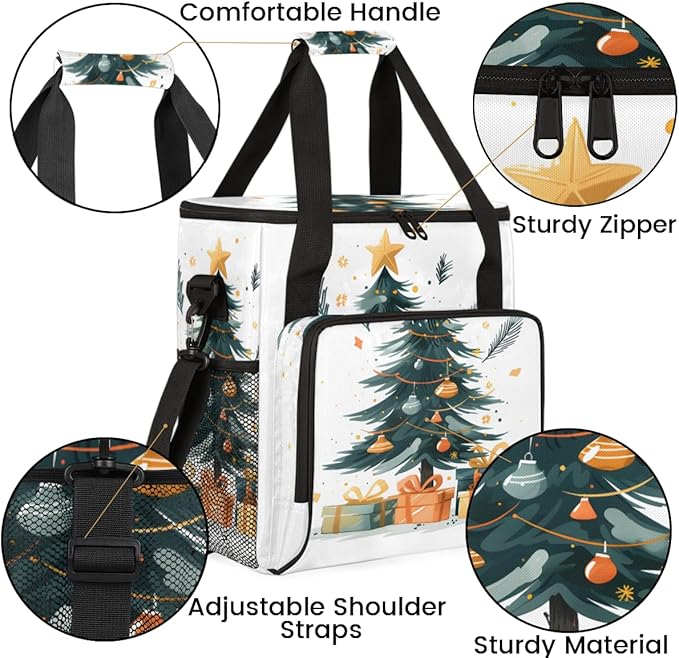Christmas Gift Coffee Maker Carrying Bag Gothic Tree Travel Storage Bag Compatible with K-Mini or K-Mini Plus Single Serve Coffee Brewer Carrying Case with Multiple Pockets &amp Shoulder Strap