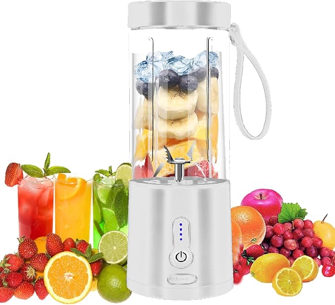 Portable Blender 20oz Cup Personal Blender for Smoothies and Shakes Rechargeable Mini Blenders with 6 Stainless Steel Blades Portable Juicer for Travel Gym Office