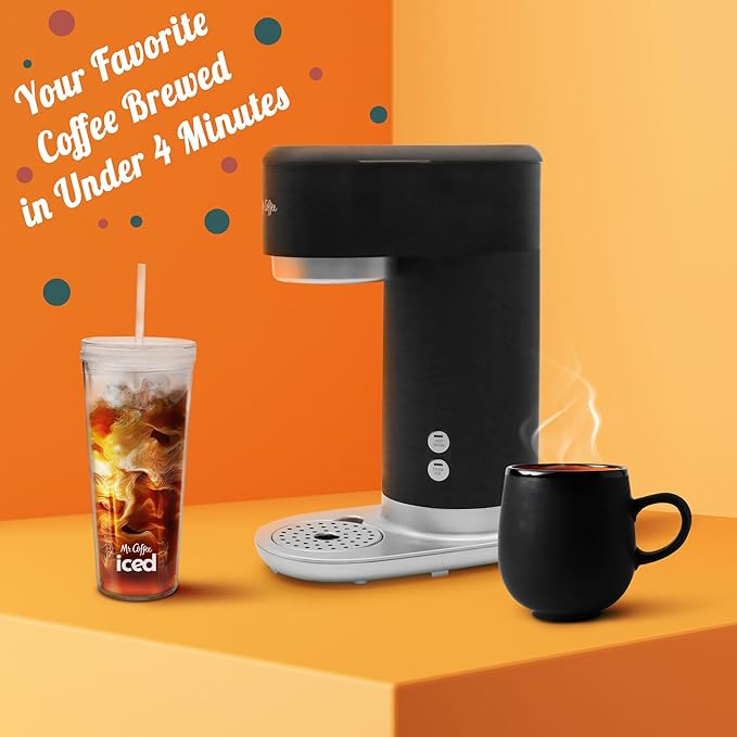 Mr. Coffee Iced Coffee Maker Single Serve Hot and Cold Coffee Maker with 22 ounce Reusable Tumbler Filter and Wholesalehome Cloth