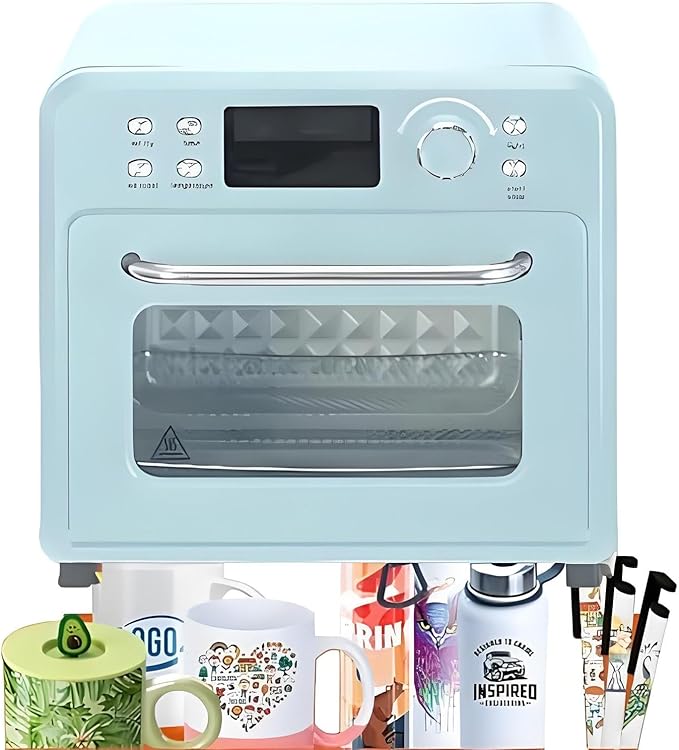 Sublimation Oven for Bulk Printing 16 Liter Light Convection Sublimation Oven 1400 W 360° Heating with Digital Display Ideal for Mugs Glasses Water Bottles 30L