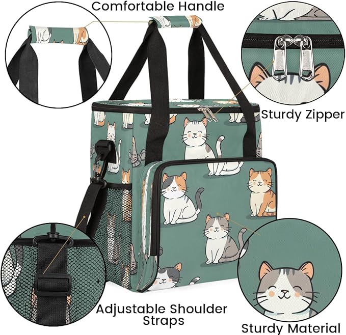 Cats Style Coffee Maker Carrying Bag for Keurig K-Mini or K-Mini Plus Storage Portable Coffee Maker Travel Bag