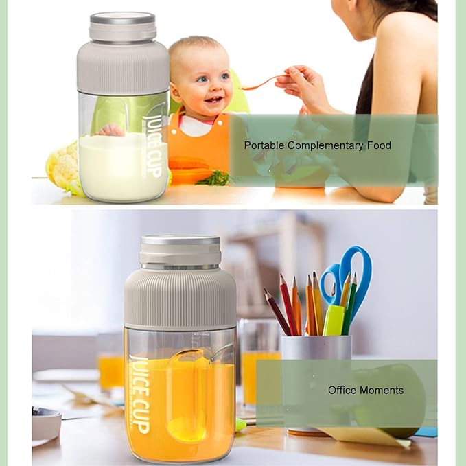 Electronic Juicer Cup 1.2L Capacity Fashion PP Electric Juicer Blender Multi Function 75W Power with Straws for Dinner (White)