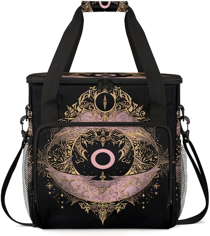Rose Gold Eyes Coffee Maker Carrying Bag Magic Eyes Travel Storage Bag Compatible with K-Mini or K-Mini Plus Single Serve Coffee Brewer Carrying Case with Multiple Pockets &amp Shoulder Strap