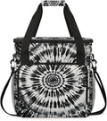 Black Tie Dye Coffee Maker Travel Bag for Keurig K-Mini/K-Mini Plus Insulated Waterproof Tote with Pockets for K-Cup Portable Single-Serve Brewer Case