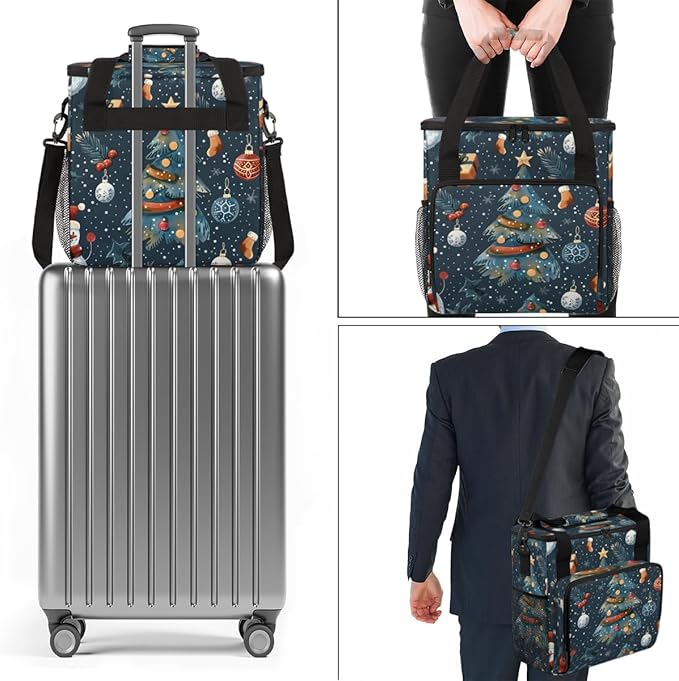 Magical Xmas Tree Coffee Maker Carrying Bag Portable Travel Storage Tote Bag Compatible with K-Mini or K-Mini Plus Single Serve Coffee Brewer Carrying Case with Multiple Pockets &amp Shoulder Strap