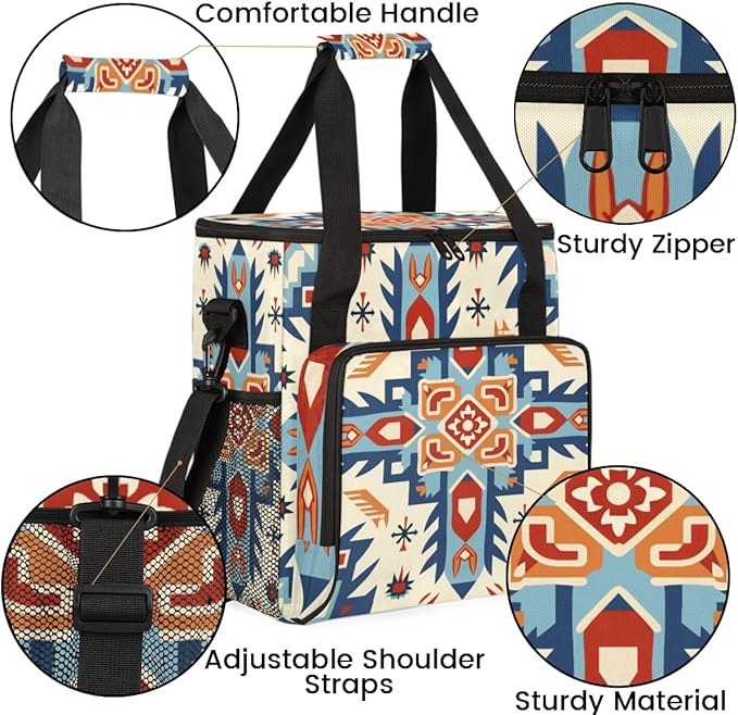 Fractal Mandala Coffee Maker Carrying Bag Portable Travel Storage Tote Bag Compatible with K-Mini or K-Mini Plus Single Serve Coffee Brewer Carrying Case with Multiple Pockets &amp Shoulder Strap
