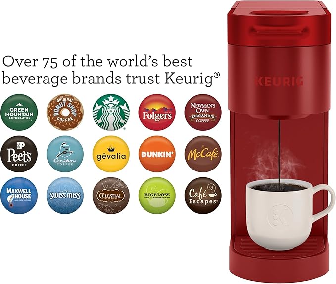 Keurig K- Slim Single Serve K-Cup Pod Coffee Maker with 3 Brew Sizes Multistream Technology 46oz Removable Reservoir Scarlet Red
