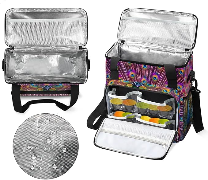 Coffee Maker Carrying Bag Peacock Single Cup Coffee Maker Travel Bag Compatible with Keurig K-Mini or K-Mini Plus Portable Storage Bag with Shoulder StrapAZ-211
