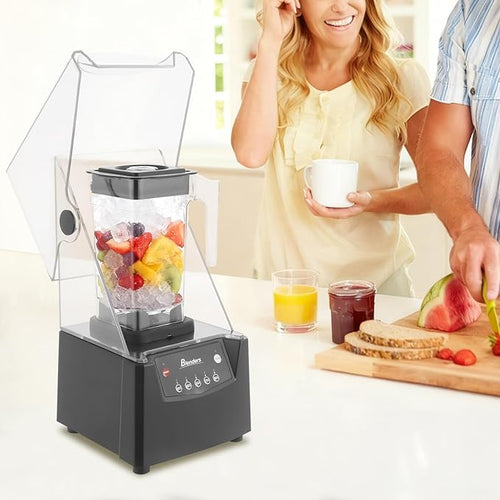 1.8L Soundproof Smoothie Machine 2600W Commercial Smoothie Maker Professional Countertop Blender with Quiet Sound Enclosure for Shakes Fruit Food Mixer Soy Milk Juicer Processor