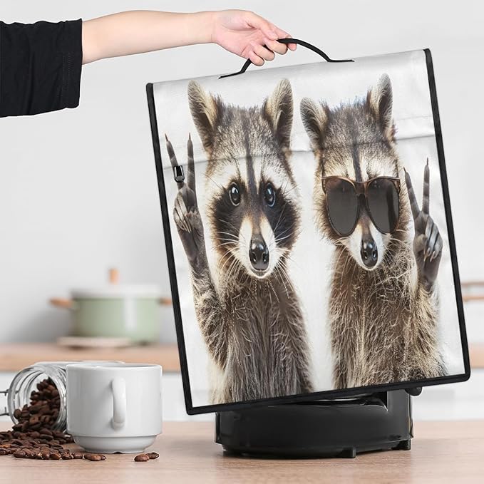 cfpolar Kitchen Aid Mixer Cover Compatible with 6-8 Quarts Animal Cute Raccoon Stand Mixer Cover Kitchen Aid Mixers Accessories Appliance Organizer Bag Dust Covers with Zipper Pocket