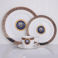European Style Dinnerware Set Service for 6 Bone China Dinnerware Sets Unbreakable Porcelain Dinner Sets Coffee Cup and Saucer Tableware Set Steak Dinner Plates Dish Set Blue Song-2