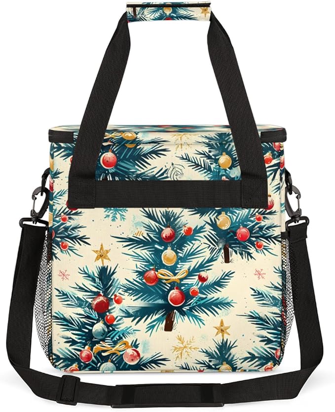 Christmas Tree Xmas Coffee Maker Carrying Bag Portable Travel Storage Tote Bag Compatible with K-Mini or K-Mini Plus Single Serve Coffee Brewer Carrying Case with Multiple Pockets &amp Shoulder Str