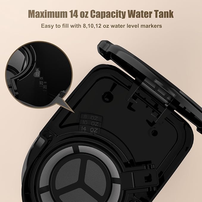 RAINBEAN Single Serve Coffee Maker Programable Single-Serve Brewers Timer Auto Start/Off 14 Oz Single Cup Coffee Machine For Ground Coffee 700W Quick Brewing Perfect Gifts for Coffee Lovers