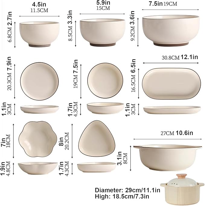Porcelain Dinnerware Set Plates Bowls Cups Dishes Tableware Combination Everyday Use Dinner Plates Soup Bowls Salad Plates Elegant Style Microwave Dishwasher Oven Safe