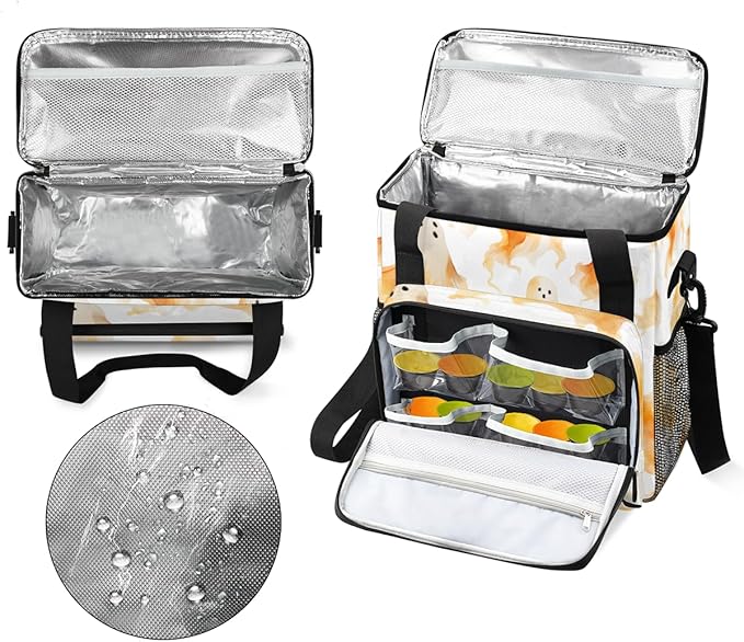 Graffiti Halloween Ghosts Coffee Maker Carrying Bag Travel Storage Bag Compatible with K-Mini or K-Mini Plus Single Serve Coffee Brewer Carrying Case with Multiple Pockets &amp Shoulder Strap