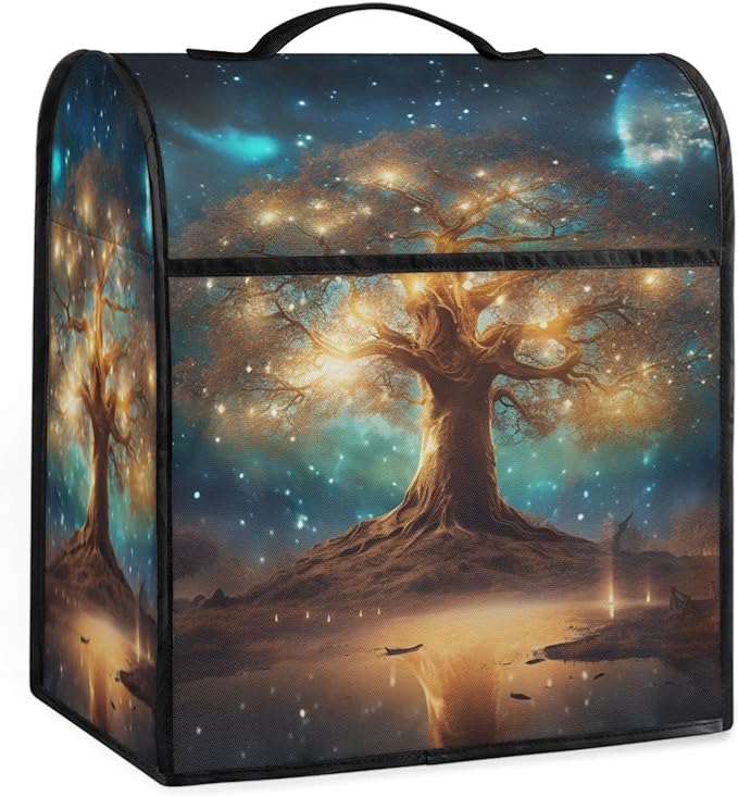 cfpolar Kitchen Aid Mixer Cover Compatible with 6-8 Quarts Tree Of Life Blue Stand Mixer Cover Kitchen Aid Mixers Accessories Appliance Organizer Bag Dust Covers with Zipper Pocket