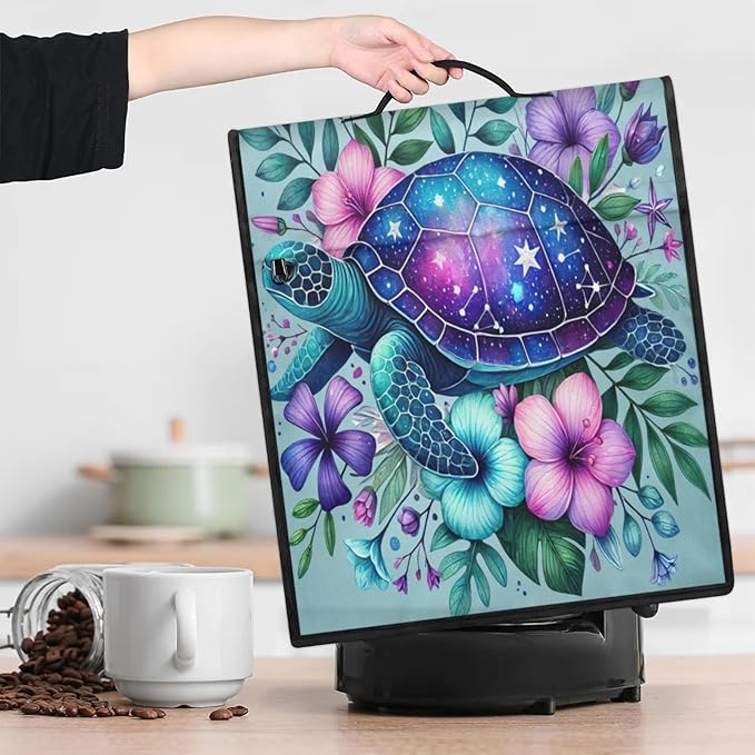 Kitchen Aid Mixer Cover Animal Turtle Flower Stand Mixer Cover Compatible with 6-8 Quarts Stand Mixers Dust Covers with Zipper Pocket Foldable Washable Kitchen Aid Organizer Bag