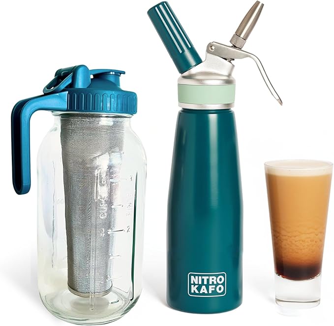 Premium 1L Nitro Coffee Maker Aluminum Nitro Cold Brew Coffee Maker with Special Nitro Diffuser Nozzle &amp Cold Brew Pitcher for Making Nitro Cold Brew 1 Quart/1L