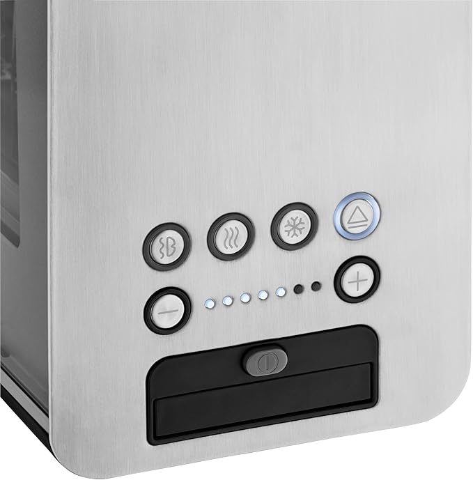 WMF Lono Toaster Glas mit Brötchenaufsatz 2 Scheiben XXL motorisierte Toastaufnahme Aufwärm-Funktion 7 Bräunungsstufen Toaster edelstahl matt