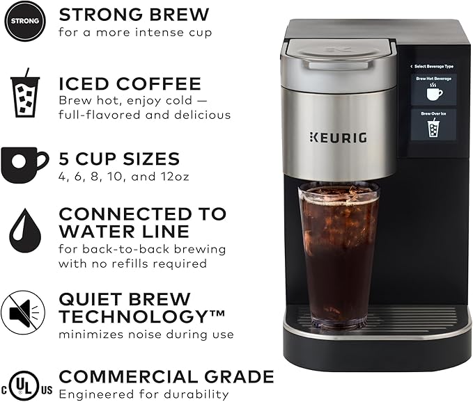 Keurig K-2550 Medium Business Single Serve Coffee Maker Plumbed Silver/Black