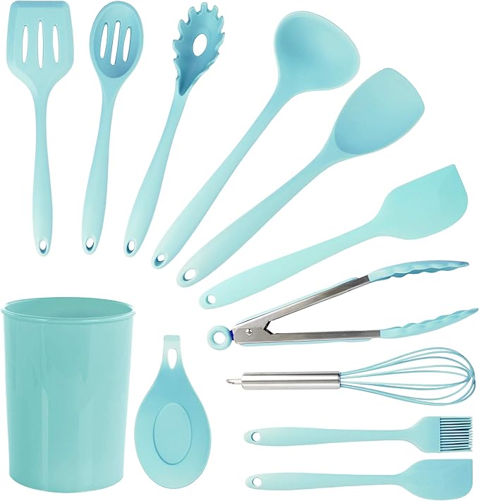 Megachef Tool Cookware Utensil Set 12 Piece Light Teal