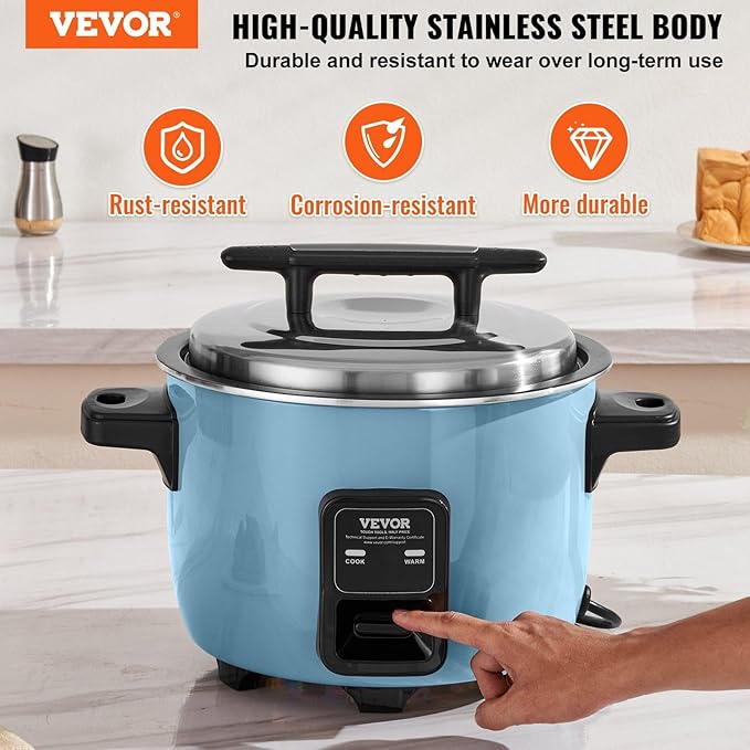 Commercial Rice Cooker 60-Cup Non-Stick Pot 13L 24H Keep Warm Restaurant