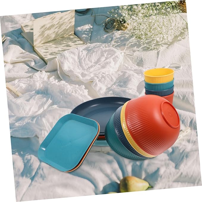 1set Unbreakable Dinnerware Set Plates Bowls and Cups for Outdoor Gatherings Camping and Parties Lightweight Stylish and Shatterproof Tableware