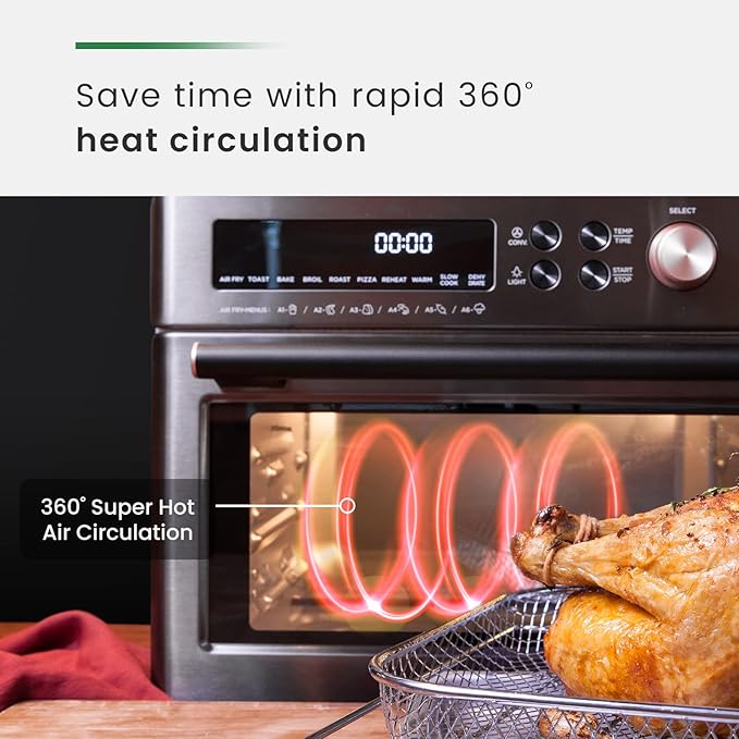 VAL CUCINE 10-in-1 Smart Air Fryer - Extra-Large Convection Countertop Toaster Oven - Brushed Stainless Steel Finish - 26.3 QT/25 L