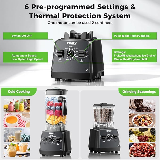 2400W High Speed Countertop Blender 101oz Large Capacity BPA-Free 25000 RPM Blenders for Smoothies Ice Crushing Soups Nut Butters &amp Baby Food (Gray 3L)