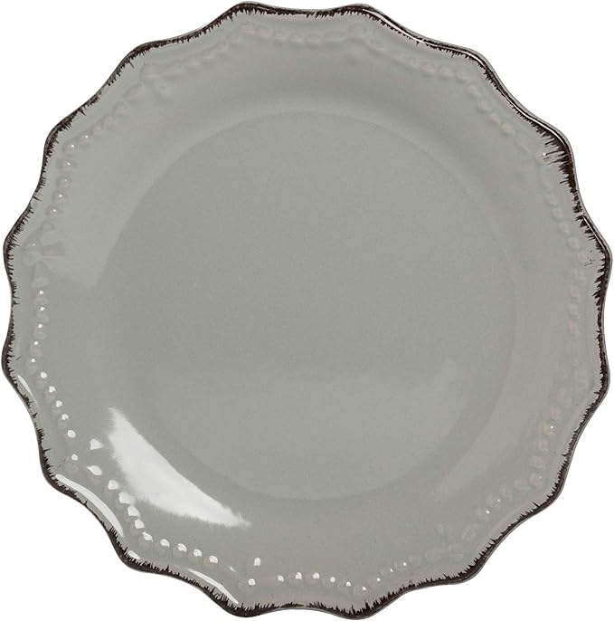 10 Strawberry Street Oxford Gray 24 Piece Dinnerware Set