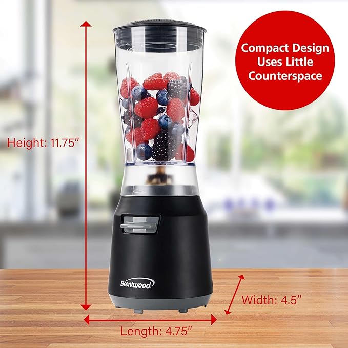 BRENTWOOD GEOJUG JB-191BK 180-Watt 14-Oz. Personal Blender (Black/Gray)