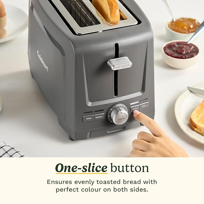 Cuisinart Core Collection 2-Slice Toaster | Extra-Long Slots for Artisan Bread | Bagel Setting |High-Lift Quickview™ | Single Slice &amp Defrost Functions | +30sec Toast Boost |Removable Crumb Tray