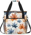 Watercolor Maple Leaves Coffee Maker Carrying Bag Compatible with K-Mini or K-Mini Plus Portable Single Cup Coffee Maker Case with Pockets for K Cup Pods