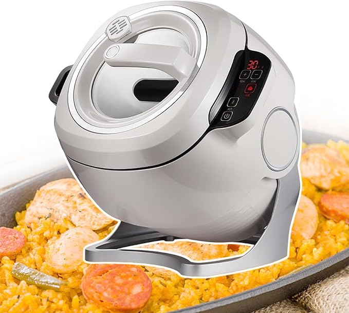 Automatic Cooking Machine 6 L Fry Robot Touch Panel Cooker Robot With 360° Rotating And All-Round Heating Anti-Paste For Domestic/Commercial