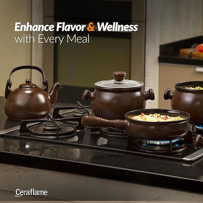 100% Ceramic Non-Toxic Healthy Long-lasting Lightweight Cookware Set - Oven Safe Up to 1200ºF Dishwasher Safe - PFAS PTFE PFOA PFOS Cadmium free - Black