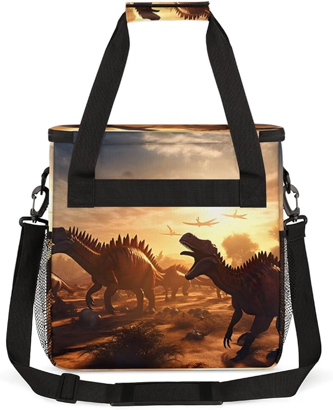 Sunset Dinosaur Coffee Maker Carrying Bag Portable Travel Storage Tote Bag Compatible with K-Mini or K-Mini Plus Single Serve Coffee Brewer Carrying Case with Multiple Pockets &amp Shoulder Strap