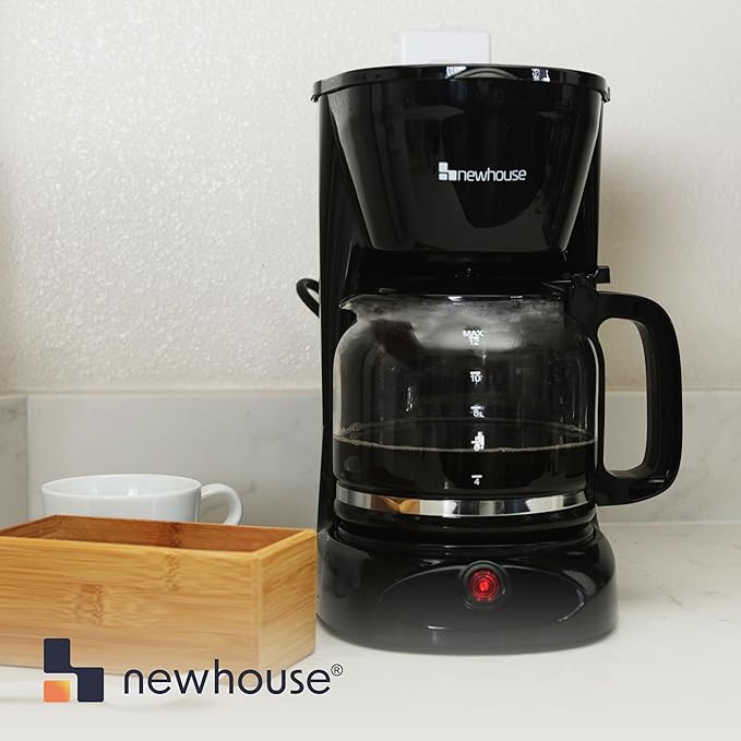 Newhouse Electric Coffee Machine NHCM-001-12 12-Cup Coffee Maker with Auto Shut Off Electric Pot with Metal Mesh Coffee Filter Basket ETL Certified for Hospitality and Residential Use