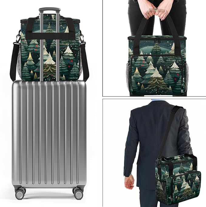 Graffiti Tree Coffee Maker Carrying Bag Xmas Tree Travel Storage Bag Compatible with K-Mini or K-Mini Plus Single Serve Coffee Brewer Carrying Case with Multiple Pockets &amp Shoulder Strap