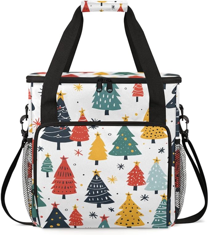 Mystical Tree Christmas Coffee Maker Carrying Bag Travel Storage Bag Compatible with K-Mini or K-Mini Plus Single Serve Coffee Brewer Carrying Case with Multiple Pockets &amp Shoulder Strap