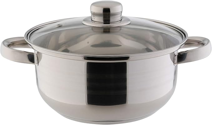 TOP STAR Soup Glass Lids-5 Piece Pot Cookware Set Stainless Steel Silver 46.2 x 26.2 x 18.4 cm