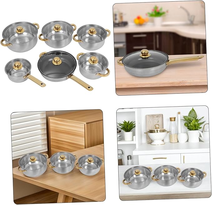 Uonlytech Stainless Steel Cookware Set with Detachable Handles Induction Compatible Pots and Pans for Home and Restaurant Cooking Even Heat Distribution Saucepan Stock Pot and Nonstick