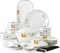 New Dinnerware SetsCeramics Dinner Sets 60 Pieces Cartoon Cat Porcelain Dinnerware Set | Gift Box Cereal Bowl Steak Plate and Soup Bowl for Family Gathering