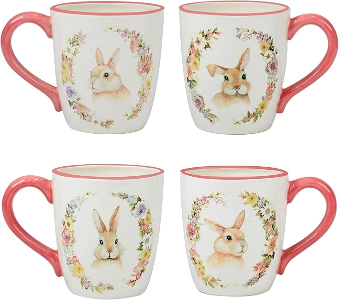 Unknown1 16 Pc Dinnerware Set Service for 4 Multi Color Off/White Pink Holiday Casual Farmhouse Round Ceramic Piece Dishwasher Safe Microwave