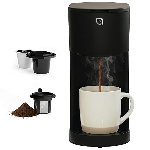 WILLOW K-Cup Coffee Maker Single Serve Coffee Maker with 6 to 12oz Brew Size &amp Strong Brew Option Single Cup Coffee maker made with 99% PCR Recycled Plastics Coffee Machine - BLACK