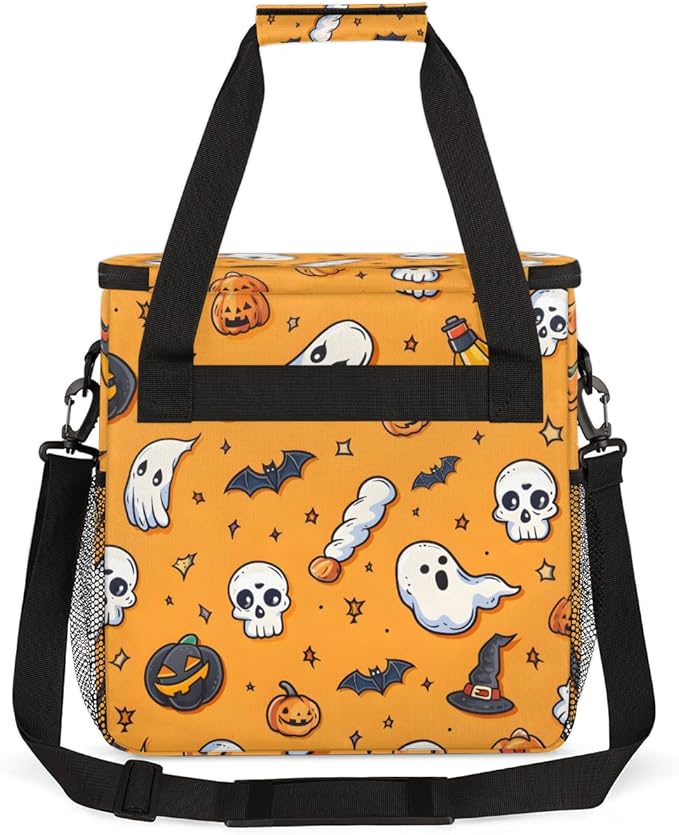 Halloween Pumpkin Coffee Maker Carrying Bag Fantastic Pumpkin Travel Storage Bag Compatible with K-Mini or K-Mini Plus Single Serve Coffee Brewer Carrying Case with Multiple Pockets &amp Shoulder S