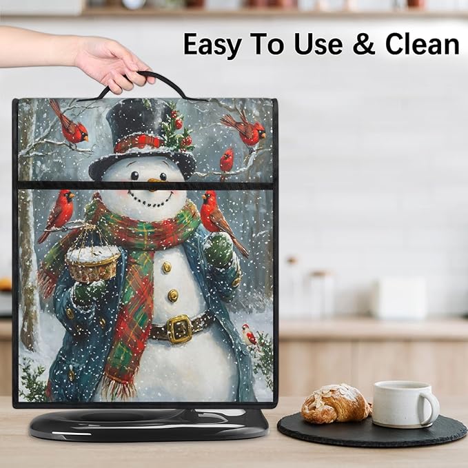 cfpolar Kitchen Aid Mixer Cover Compatible with 6-8 Quarts Snowman Cardinal Xmas Stand Mixer Cover Kitchen Aid Mixers Accessories Appliance Organizer Bag Dust Covers with Zipper Pocket